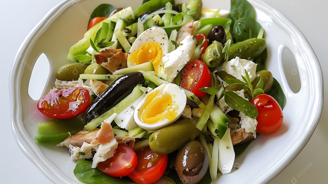 Uma refrescante salada niçoise