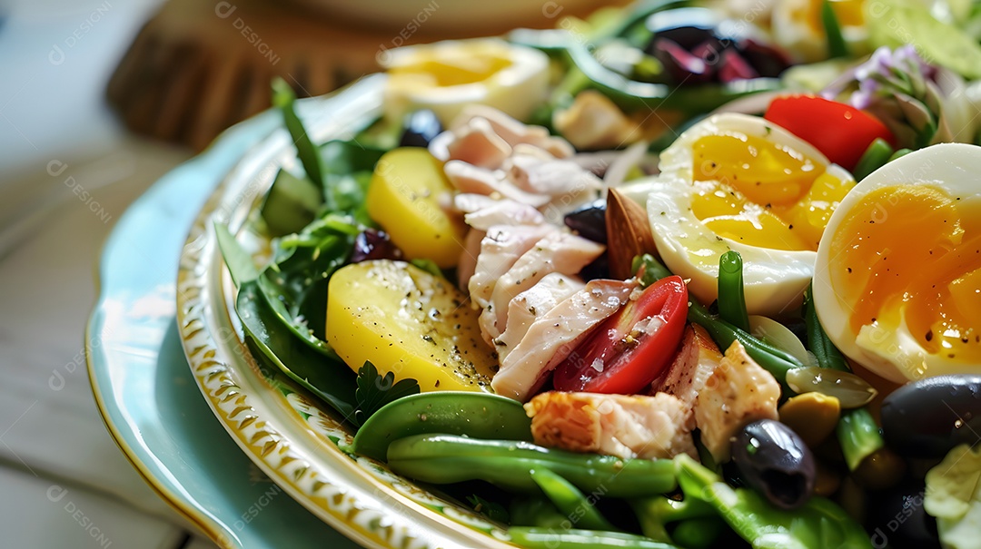 Uma refrescante salada niçoise