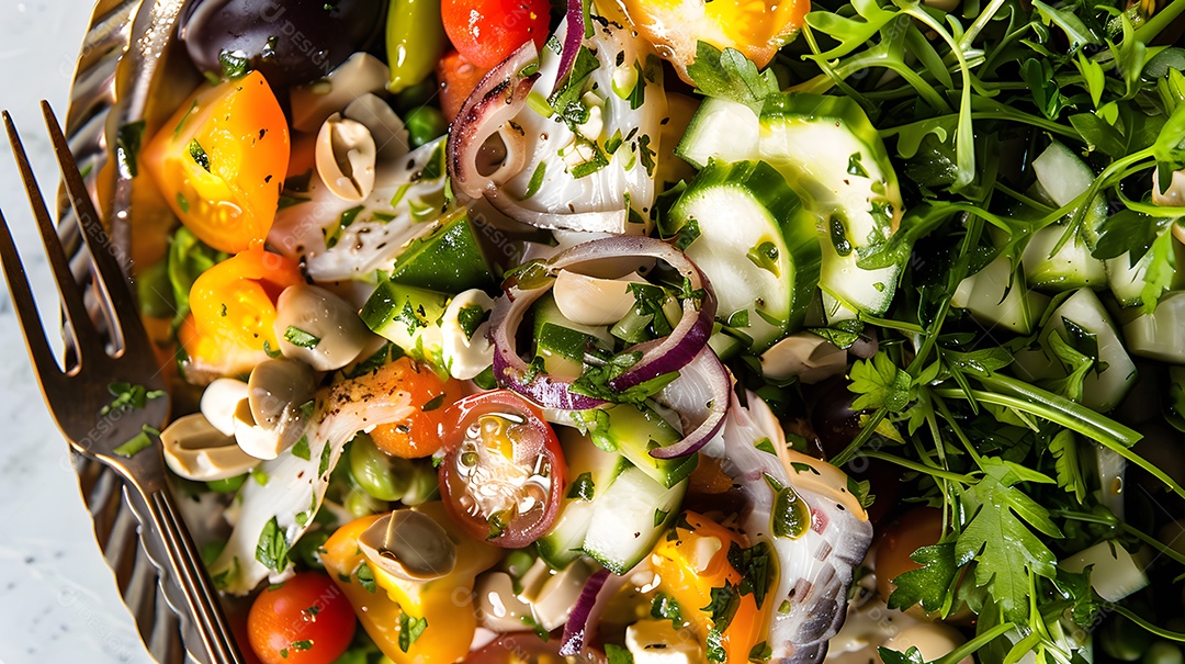 Uma refrescante salada niçoise