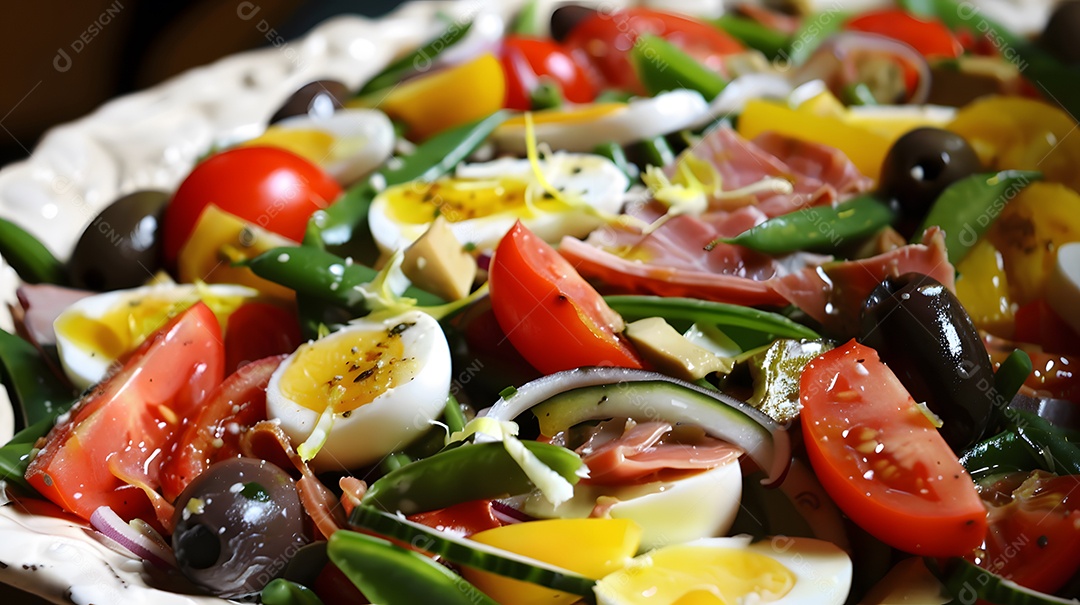 Uma refrescante salada niçoise