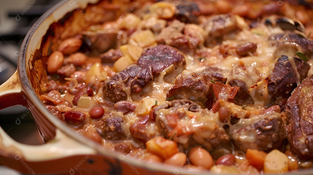 Uma rica caçarola de cassoulet