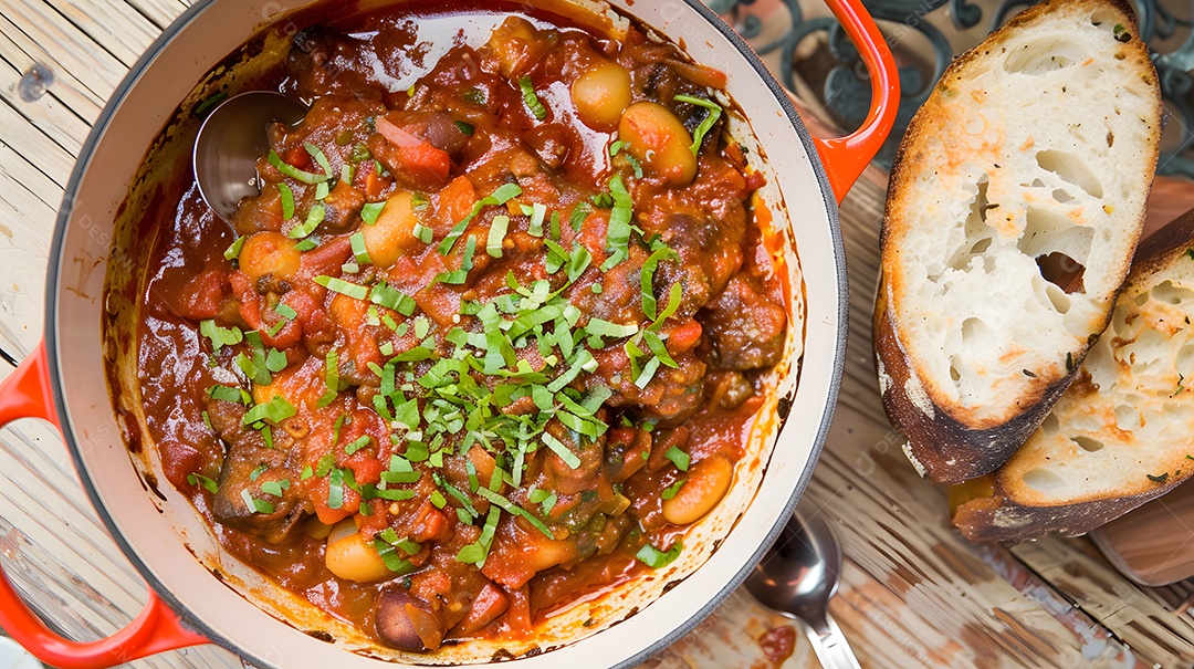 Uma rica caçarola de casoulet