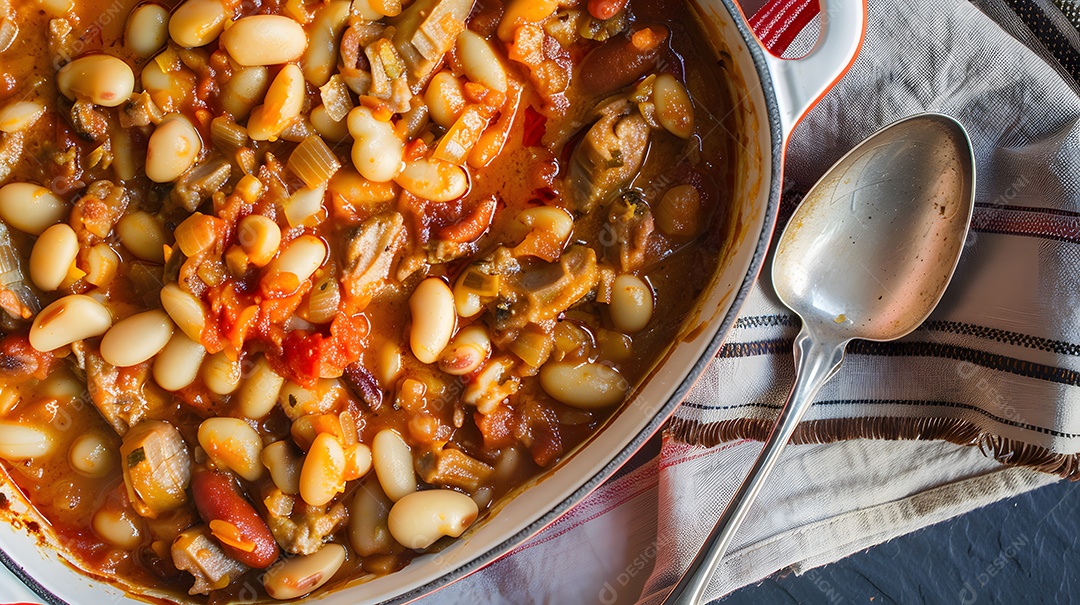 Uma rica caçarola de casoulet