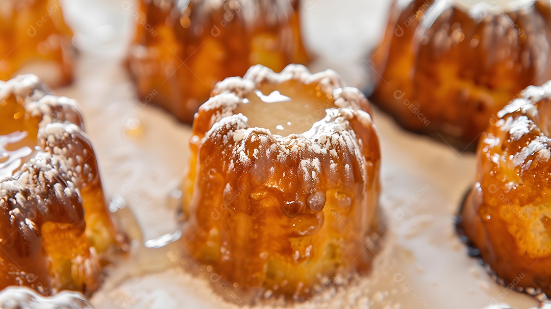 Pastel de canelé doce e açucarado