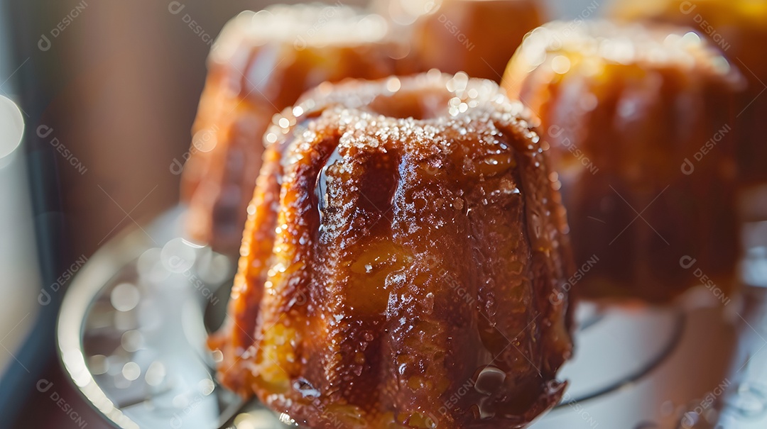 Pastel de canelé doce e açucarado