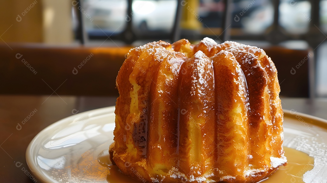 Pastel de canelé doce e açucarado