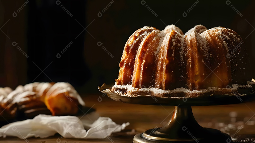 Pastel de canelé doce e açucarado