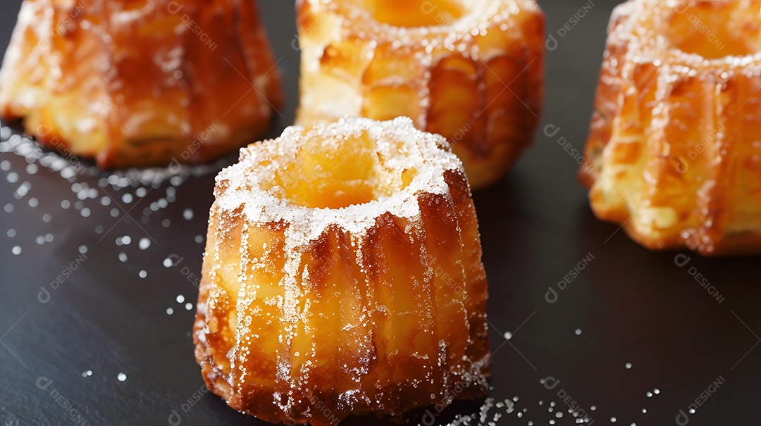 Pastel de canelé doce e açucarado