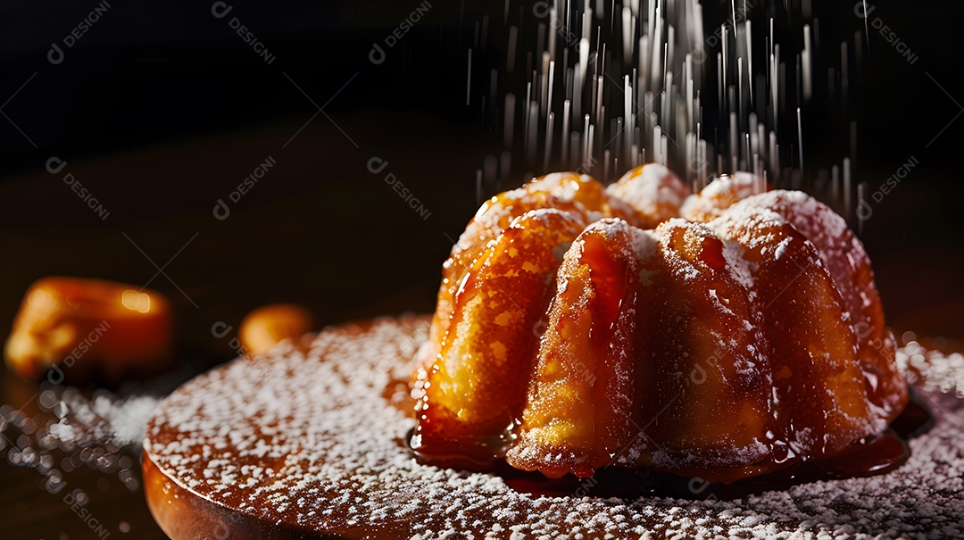 Pastel de canelé doce e açucarado