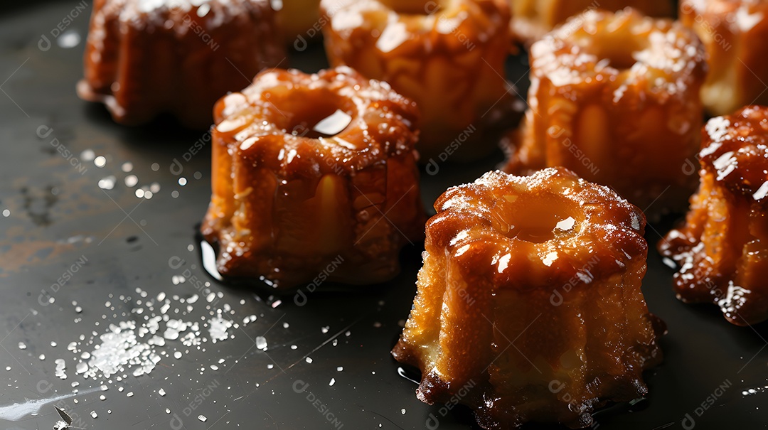 Pastel de canelé doce e açucarado