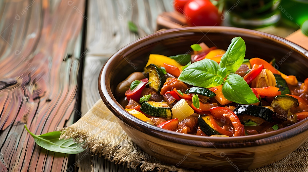 Um prato tradicional de ratatouille