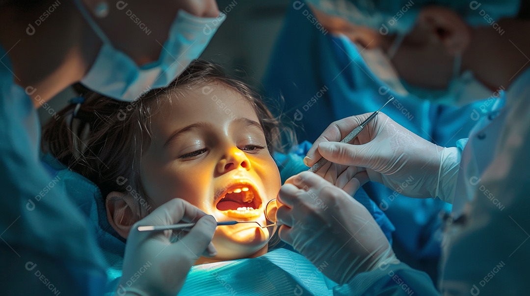 Criança em consultório odontológico