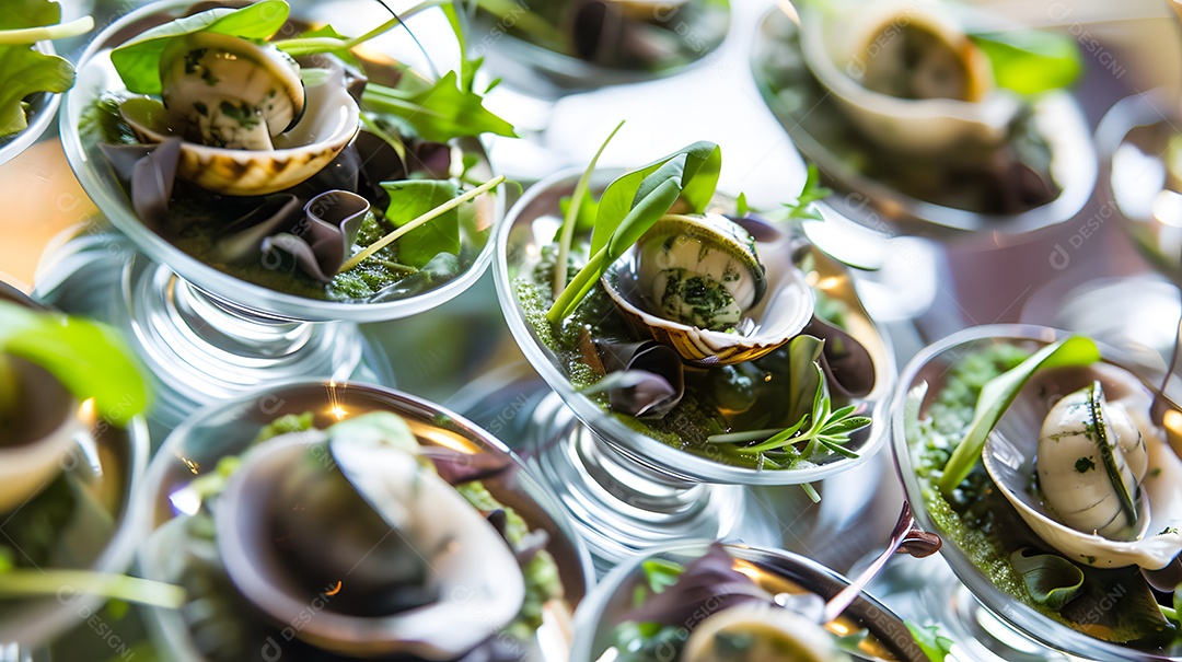Um aperitivo amanteigado de escargot