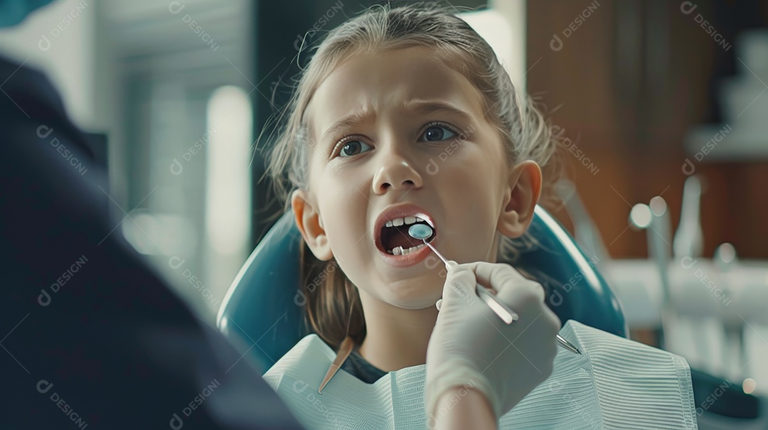 Criança em consultório odontológico