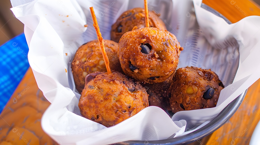 Acarajé bolinhos fritos de ervilha preta
