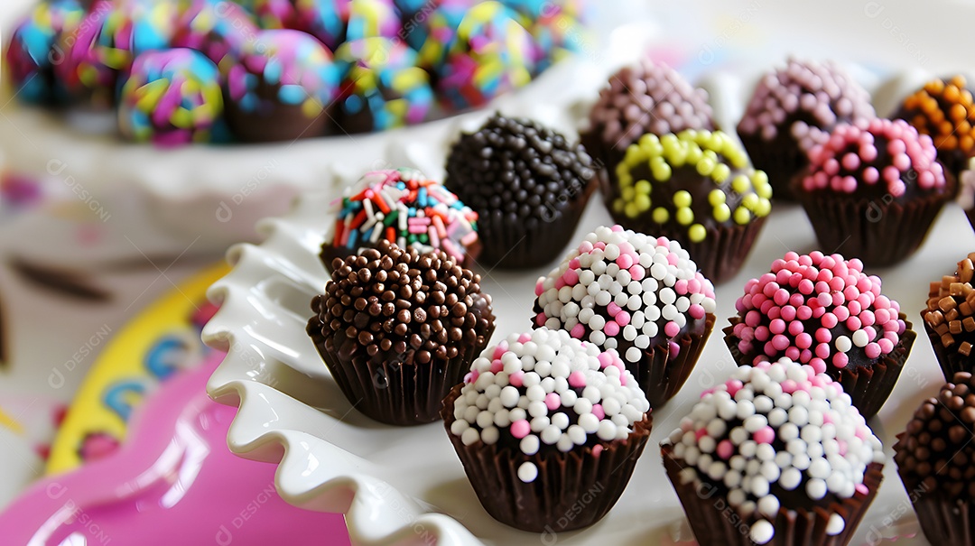 Trufas de chocolate enroladas em granulado