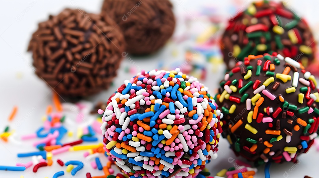 Trufas de chocolate enroladas em granulado