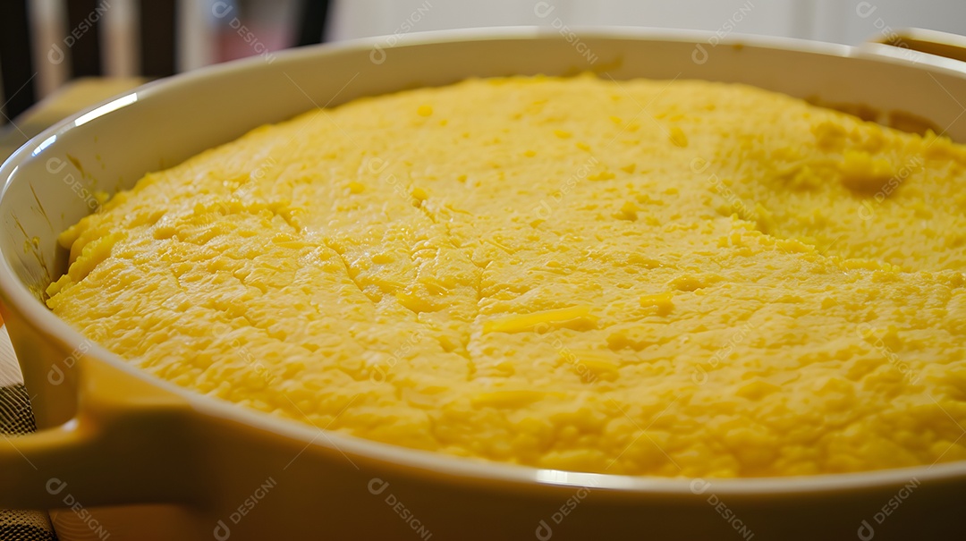 Um prato de fubá semelhante à polenta