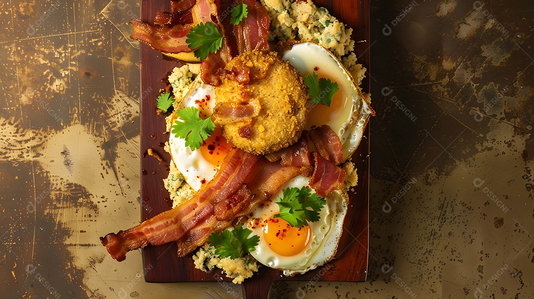 Farofa farinha de mandioca torrada com bacon e ovos