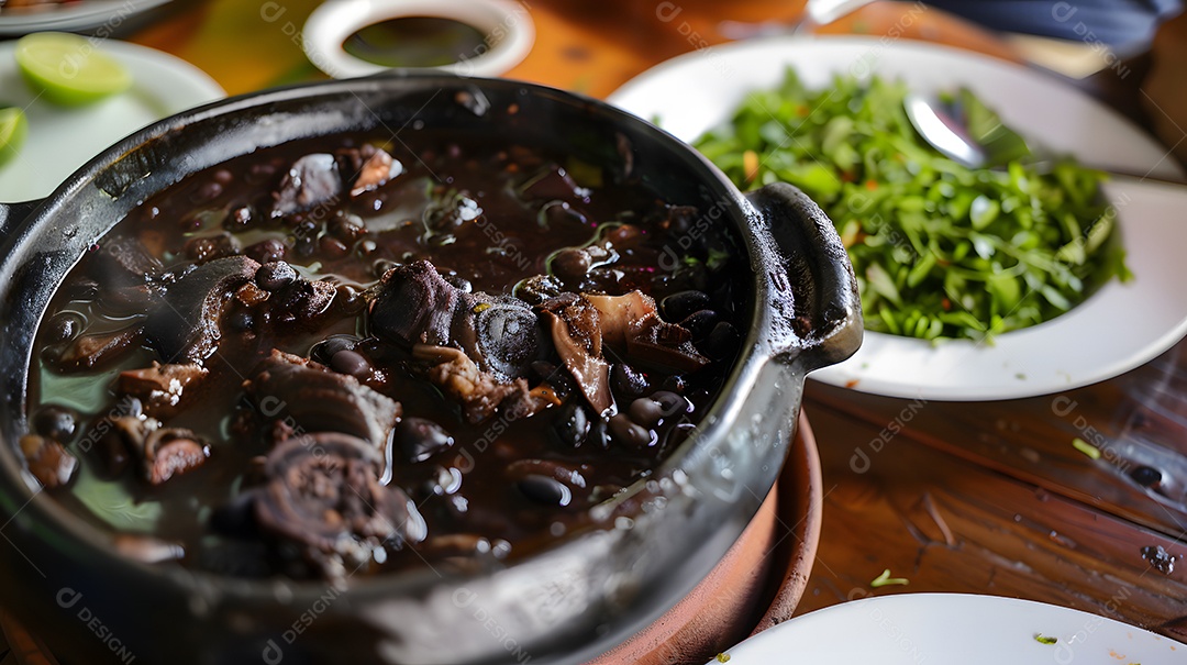 Feijoada um farto ensopado de feijão preto com carne de porco
