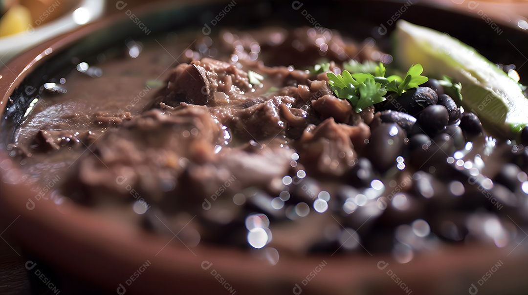 Feijoada um farto ensopado de feijão preto com carne de porco
