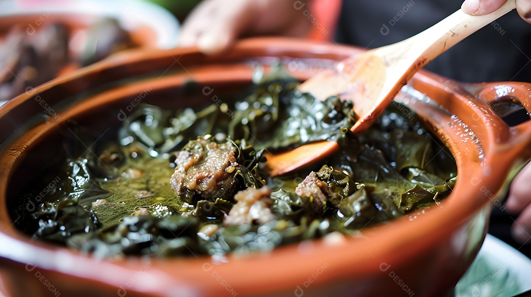 Maniçoba um ensopado feito com folhas de mandioca e carne de porco