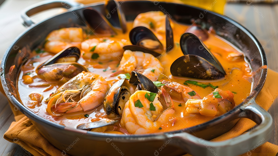 Um ensopado de frutos do mar à base de leite de coco