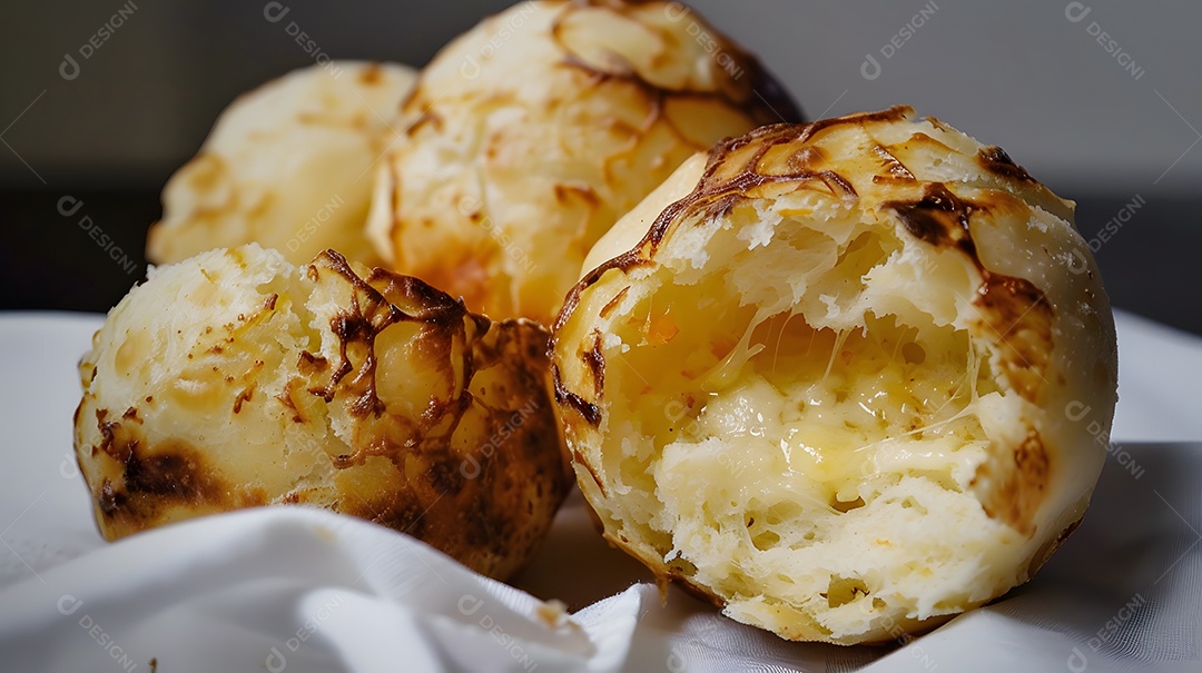 Pão de queijo com centro em borracha