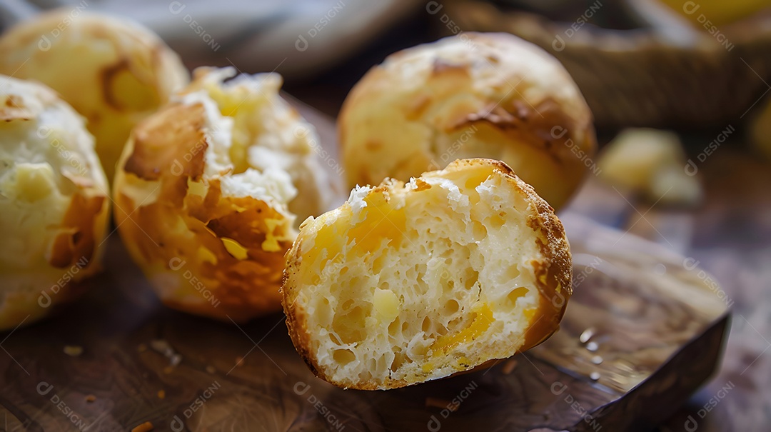 Pão de queijo com centro em borracha