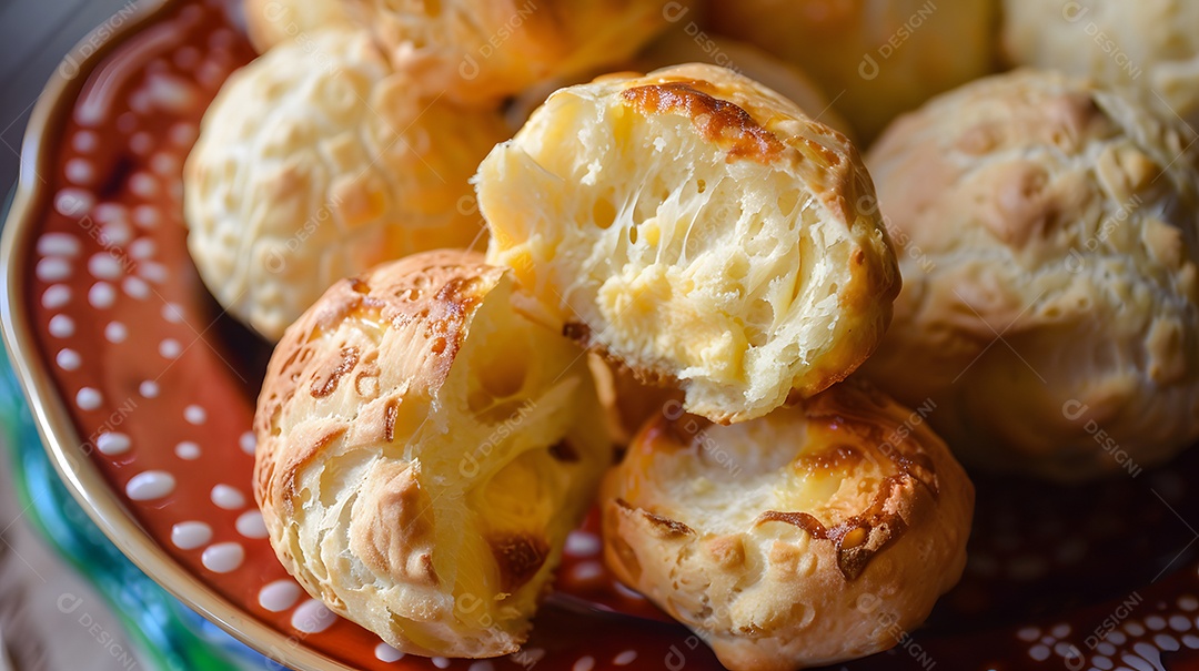 Pão de queijo com centro em borracha