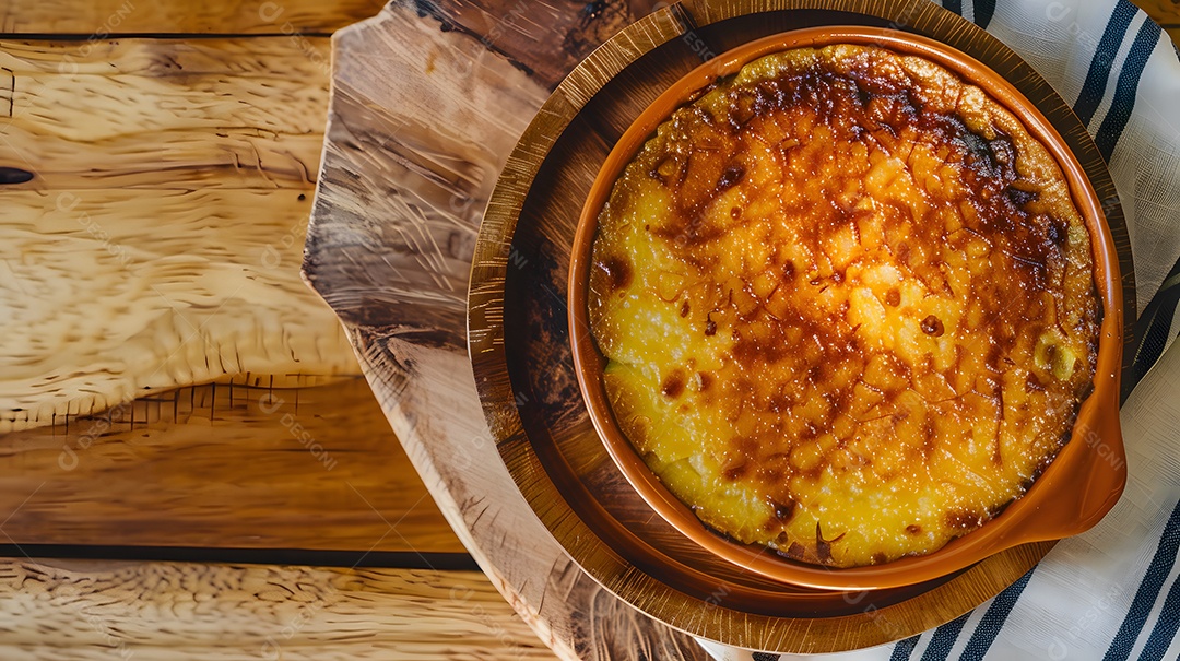 Quindim uma sobremesa de creme de coco assado