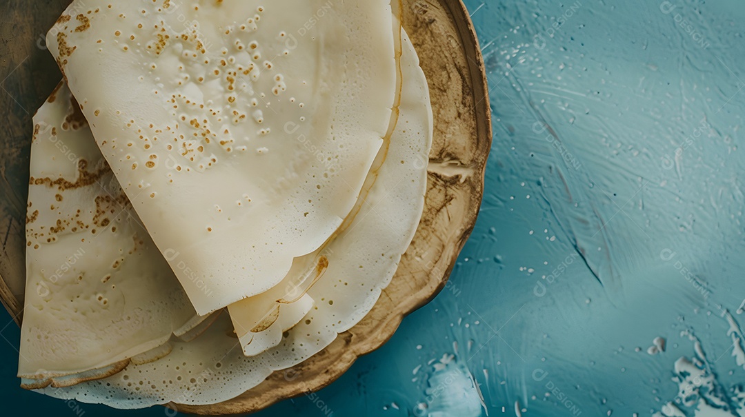 Crepes sem glúten feitos com fécula de mandioca