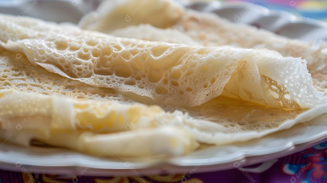 Crepes sem glúten feitos com fécula de mandioca