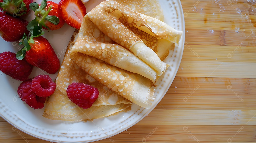 Crepes sem glúten feitos com fécula de mandioca
