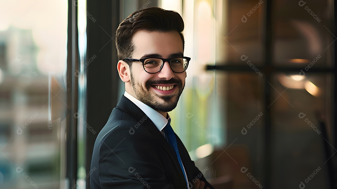 Retrato de homem de negócios sorrindo