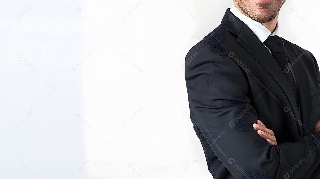 Retrato de homem de negócios em um fundo branco