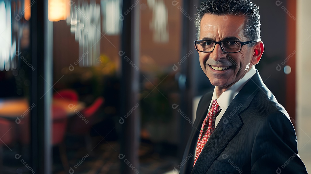 Um empresário com uma atitude amigável e acessível