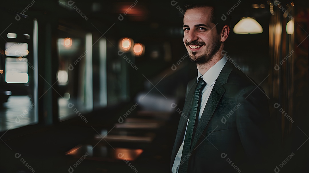 Um empresário com uma atitude amigável e acessível