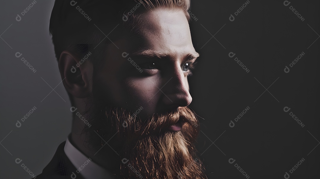 Um empresário com uma barba meticulosamente cuidada