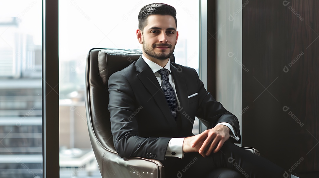 Um executivo que exala confiança e carisma