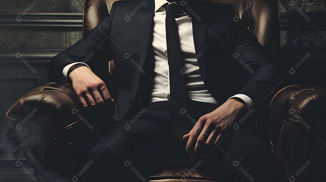 Um executivo com presença imponente exalando autoridade