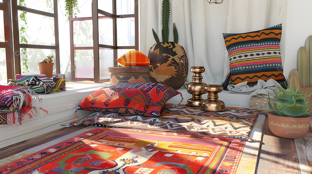 Um recanto de leitura aconchegante com uma poltrona elegante e estantes minimalistas