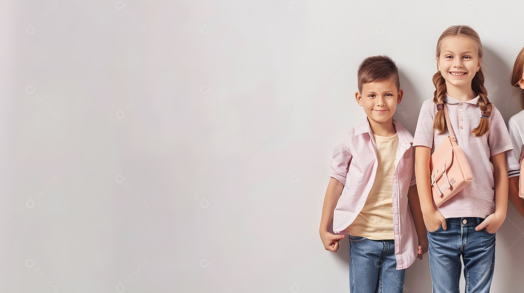 Duas crianças loiras lindos sobre fundo claro