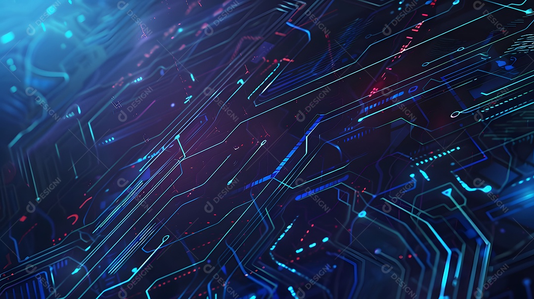 Representação abstrata da tecnologia de circuito digital futurista