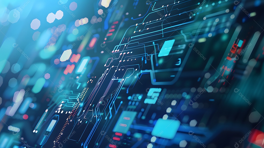 Fundo digital abstrato com elementos futuristas