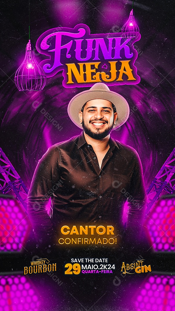 Story Flyer Funk Neja Cantor Confirmado Social Media PSD Editável