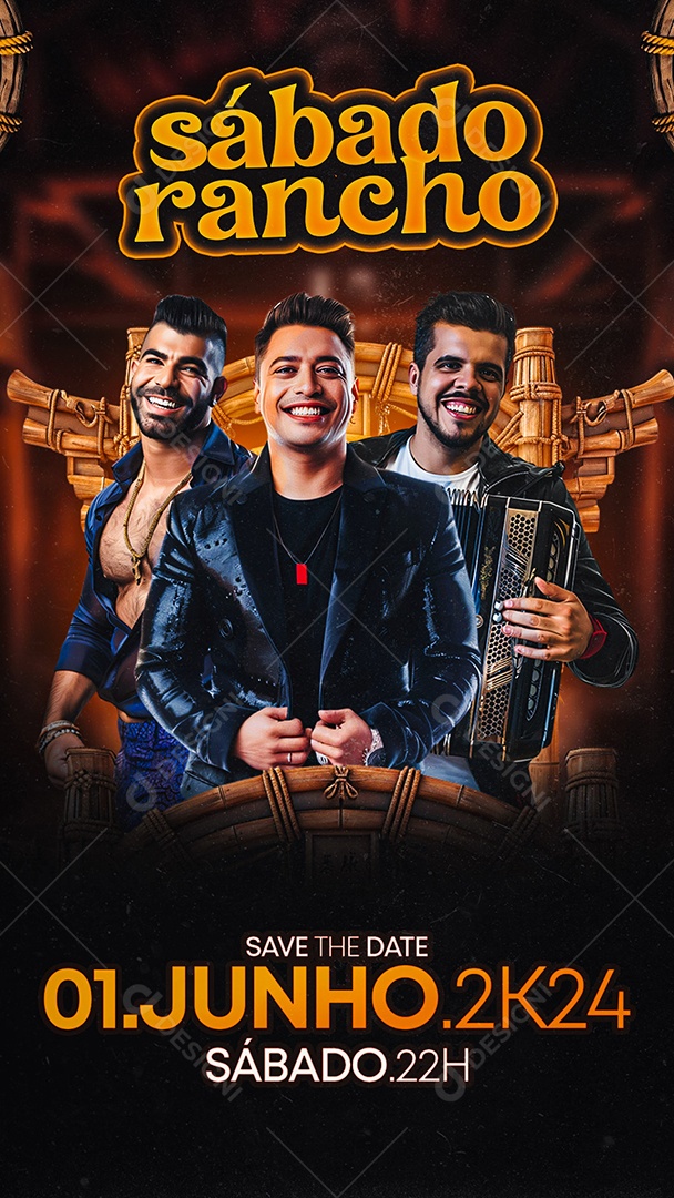 Story Flyer Sábado Rancho Save The Date Social Media PSD Editável