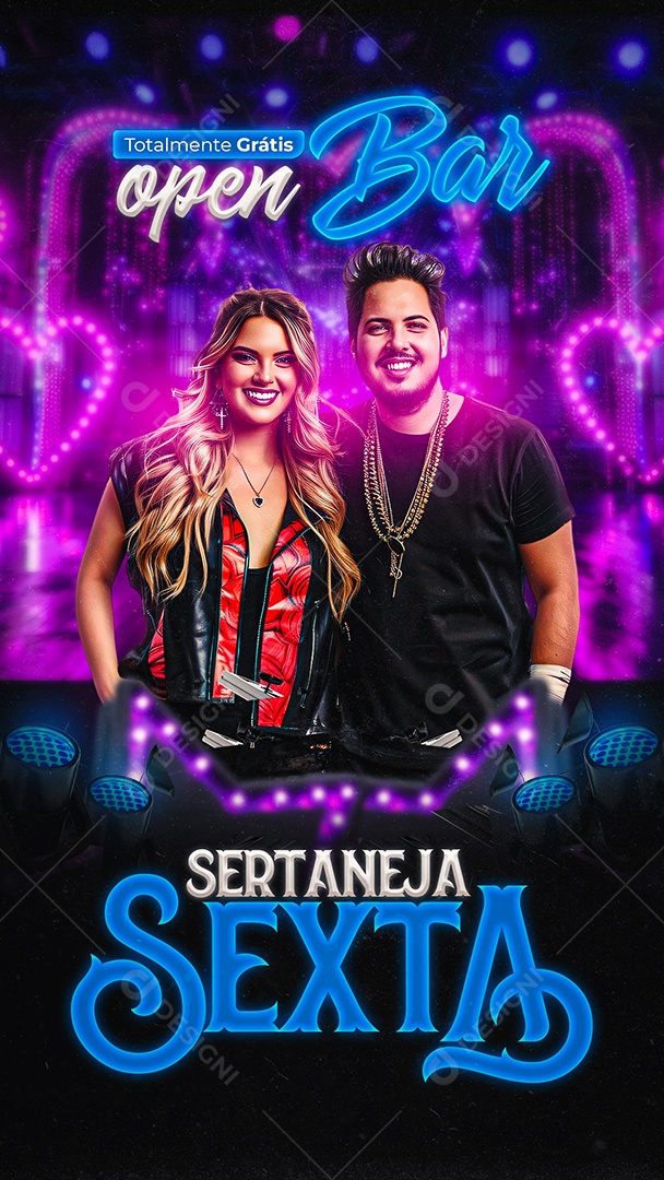 Story Flyer Open Bar Sexta Sertaneja Social Media PSD Editável