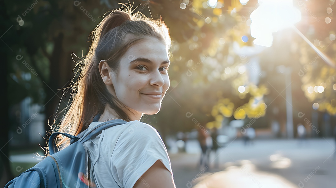 Retrato de estudante universitário preparado para voltar às aulas