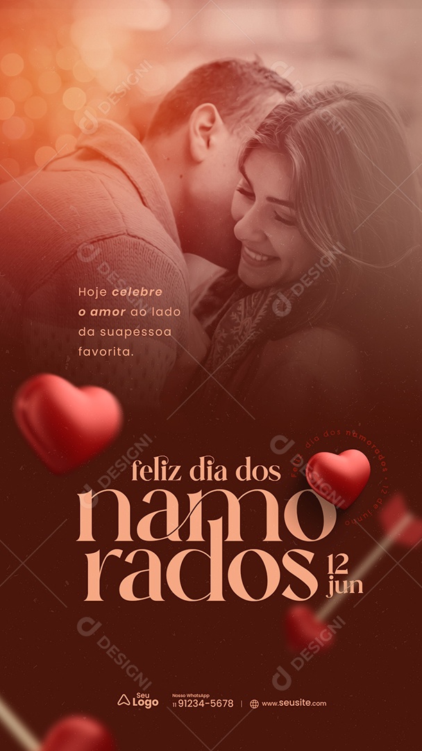 Story Feliz Dia dos Namorados 12 de Junho Social Media PSD Editável